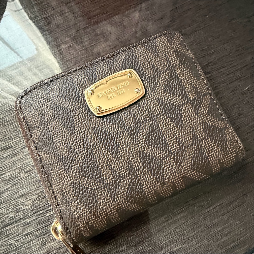 Michael Kors Gold And Brown Wallet